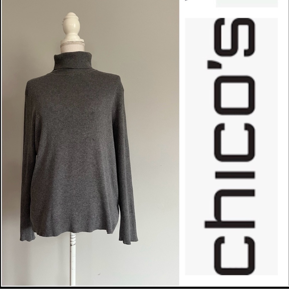 Chico's gray turtleneck size 3